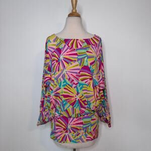 Cremieux Womens Swim Cover Up Dress Size Large Slinky Colorful‎ Abstract Beachy